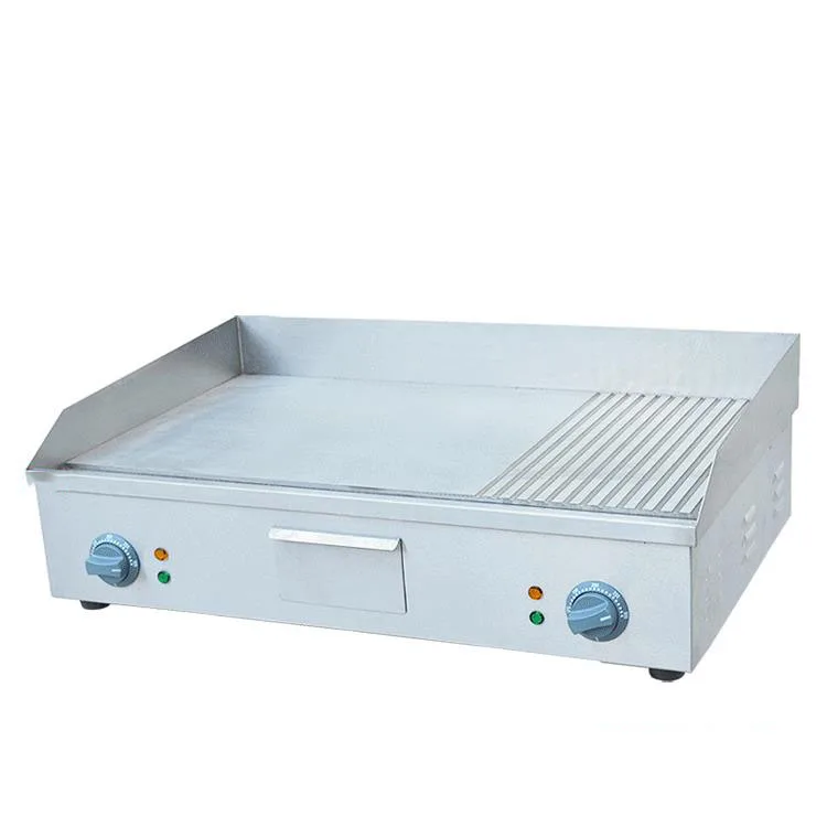 New 2017 CE Approved Electric Cast Iron Griddle Half Grooved Half Flat