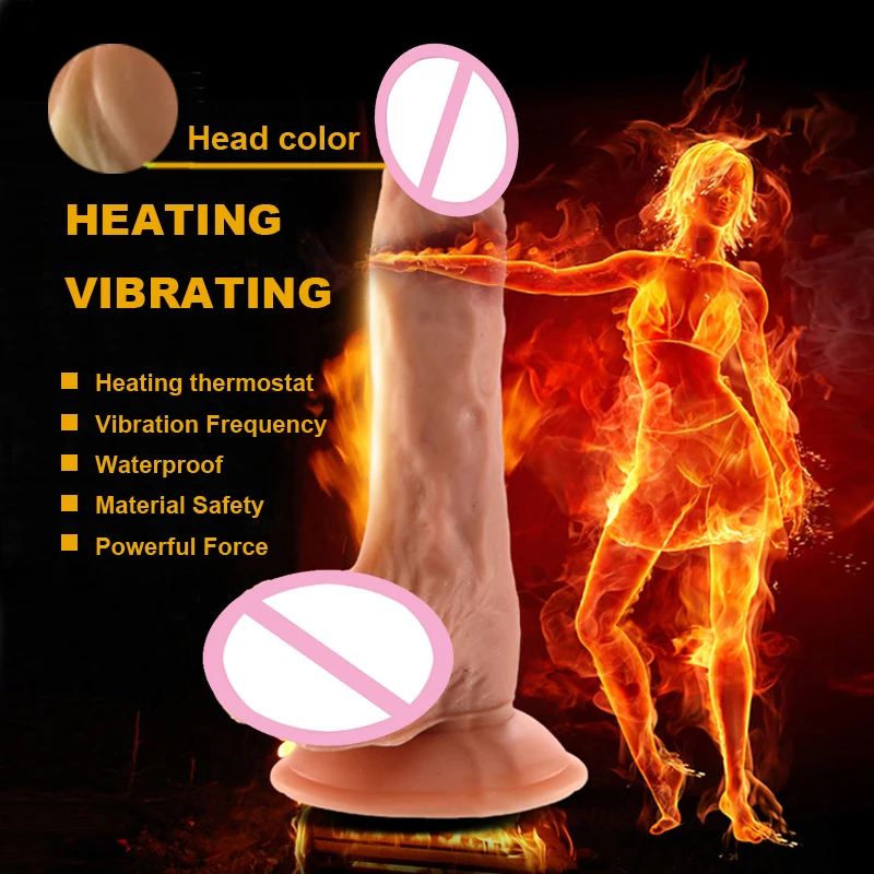 Huge Heating Dildo Realistic Vibrator Heated Big Penis Silicone Adult Sex Toys For Woman Sex Products Shop Juguetes Sexuales