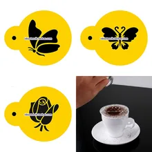 3 шт. бабочка цветок трафареты для печенья кофе печенье формы бариста шаблон помадка-украшение для торта инструменты gateau reposteria patisserie