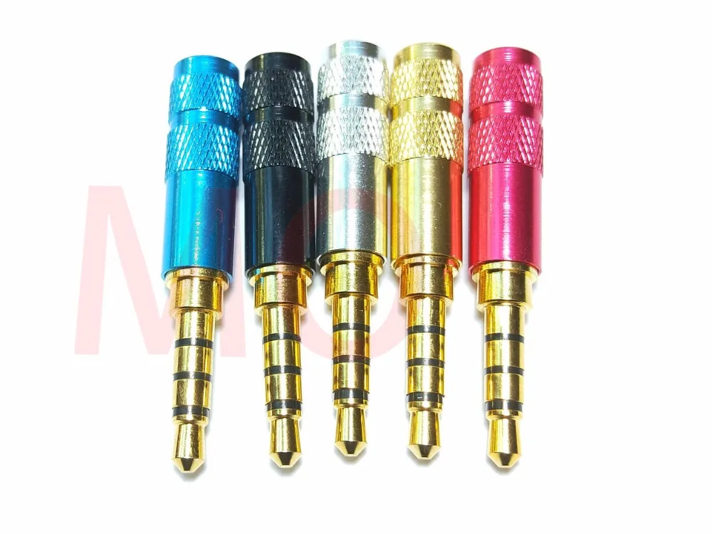100pcs mini 3 5mm 4 Pole Male Repair Headphone Jack Plug Metal Audio Soldering