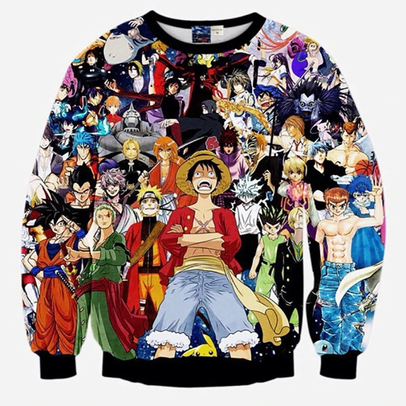 Harajuku Style Japanese Anime One Piece Monkey D Luffy Pokemon Naruto Dragon Ball Goku 3d Sweatshirt Hoodies Pullovers Outerwear Sweatshirt Hoodie Hoodie Pulloversweatshirt Luffy Aliexpress