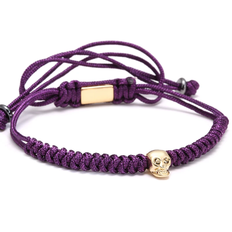 Mcllroy Women Fashion Jewelry & Skull Head Beads Braided Weaving Bracelets Best Gift For Women Black Rope Bracelets