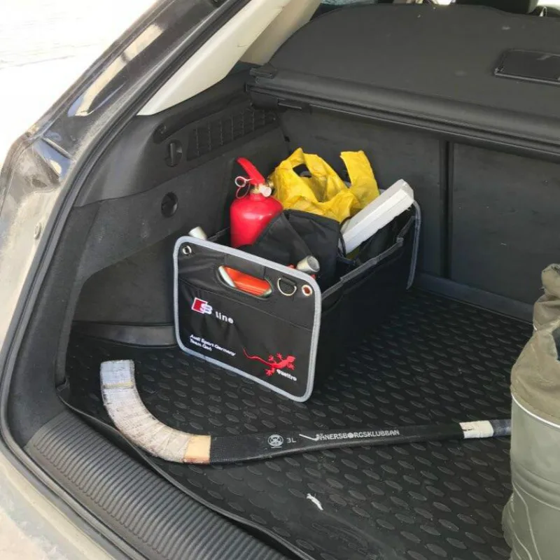 Foldable Multi Compartment Fabric Car Truck Van SUV Storage Basket Trunk Organizer Cooler Set