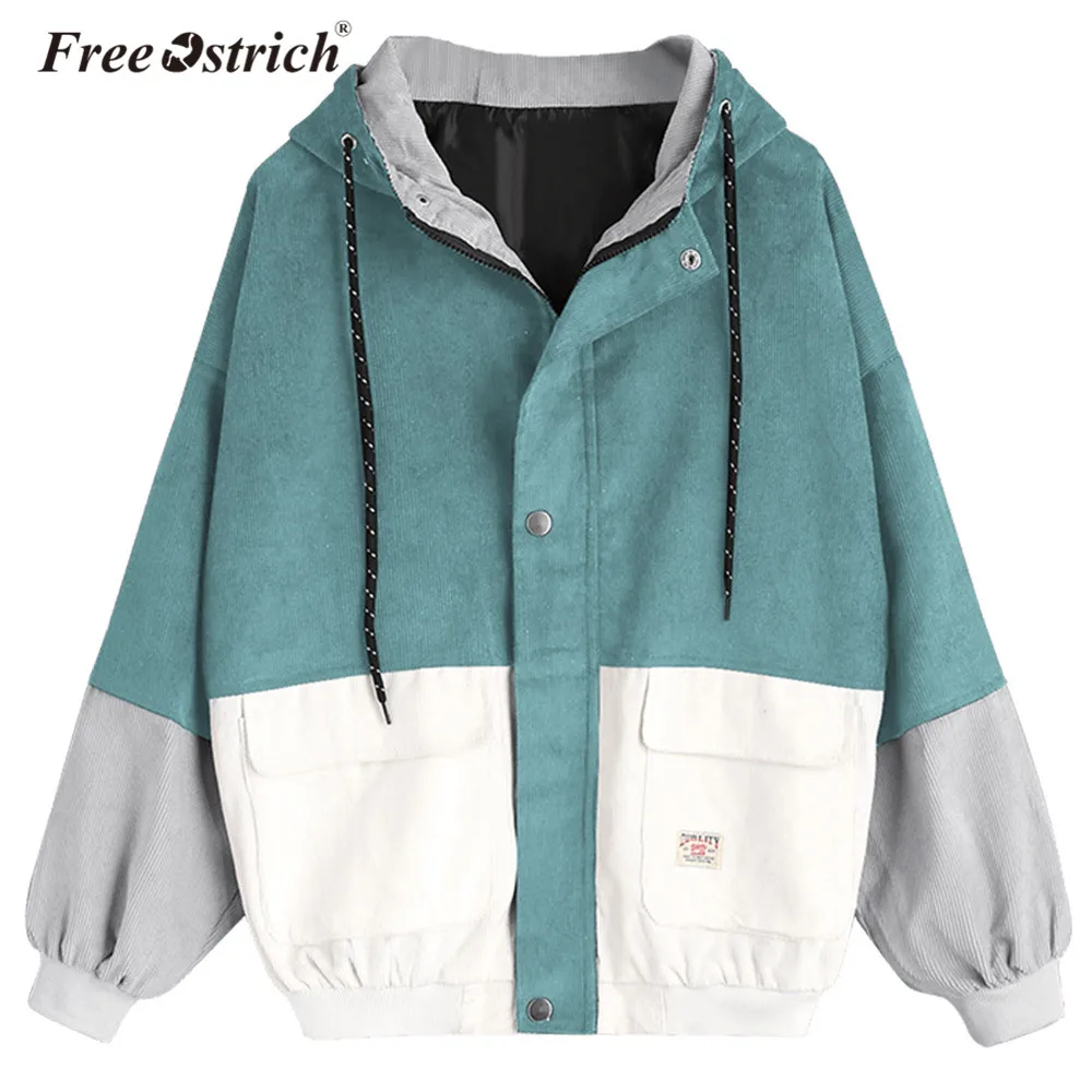 

Free Ostrich Jacket Women Coat 2018 Winter Zipper Button Pockets Slim Solid Bomber Coat Chaqueta Mujer Outerwear Dropshipping