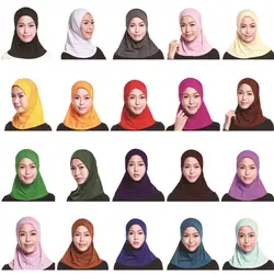 Мусульманское Для женщин длинный платок Обёрточная бумага шляпа Кепки платок хиджаб Underscarf Головные уборы шарф-MX8