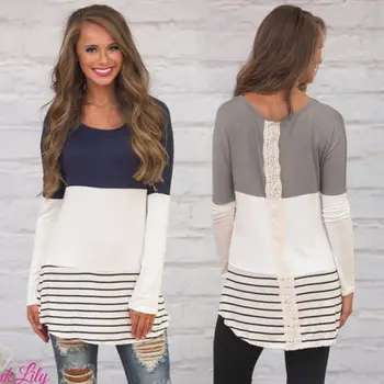

2017 Casual Women Ladies Loose Casual Long Sleeve Cotton Blouse Tops Size S-XL
