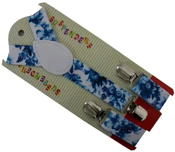 

Free Shipping 2019 New Kids Fashion Blue Floral Suspenders For Girls
