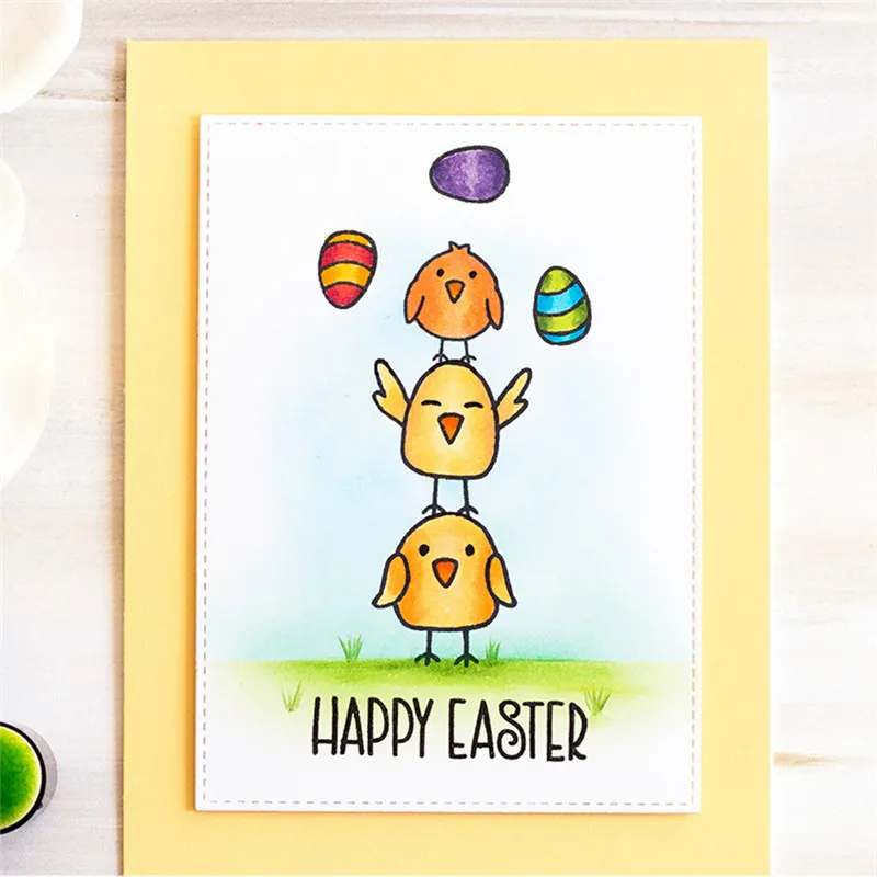 GJCrafts Easter Dies Scrapbooking Clear Stamp and Die Sets Bunny Metal