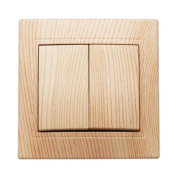 

Light switch 2019 New design EU Standard Wall Switch wood color, 2 Gang 1 Way Switch LZ-02