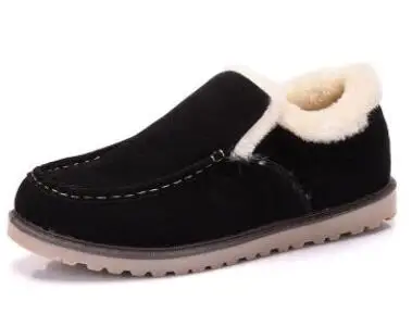 Зимние мужские теплые с мехом Зимние туфли мужские туфли на плоской подошве прогулочная обувь мужские кроссовки обувь - Цвет: black