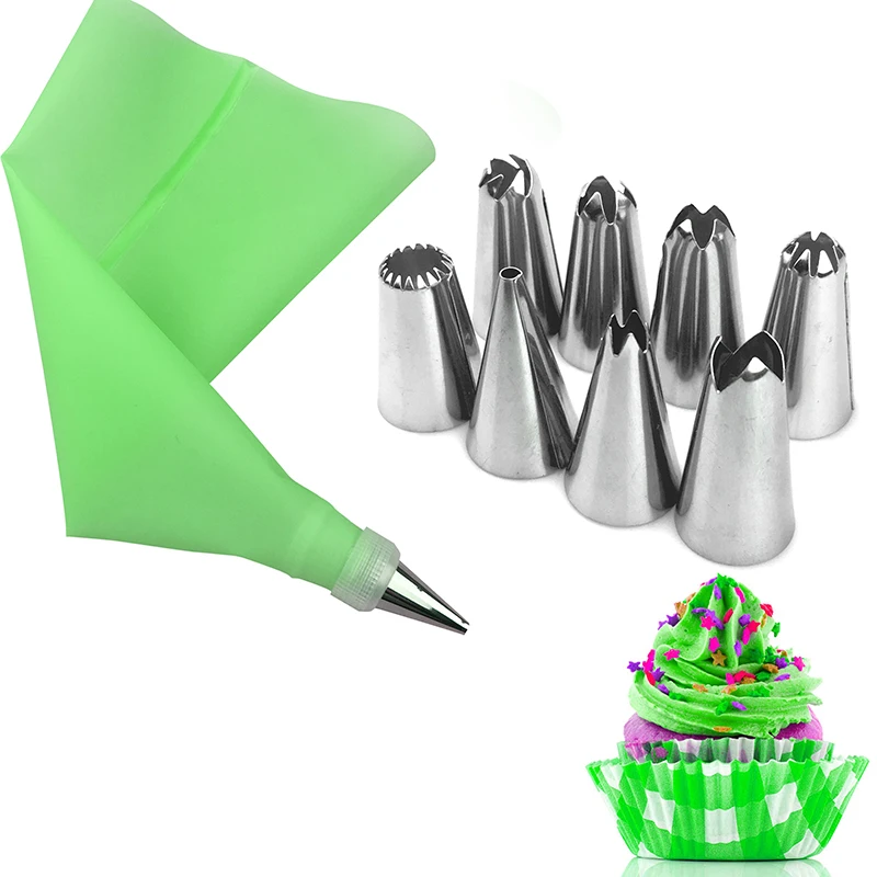 Confectionery Bag Cake Decorating Tools Confectionery Nozzles Silicone Pastry Bag Russian Piping Nozzles Icing Decorating Tips (1)