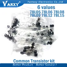 20 штук* 6 значений = 1 20 штук 78L05 78L06 78L08 78L09 78L12 78L15 транзистор посылка Ассорти Набор исследовательский клиентский и