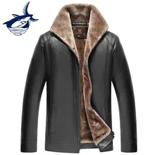 Tace& Shark/брендовая кожаная куртка для мужчин, зимняя куртка из искусственной кожи, плотный флисовый пиджак de couro masculino, меховое пальто для мужчин среднего возраста