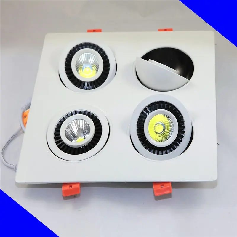 Wholesale Square COB 4*10W Dimmable LED Ceiling Down light Recessed LED Downlight 360 degree rotation AC85-265V Wholesale Square COB 4*10W Dimmable LED Ceiling Down light Recessed LED Downlight 360 degree rotation AC85-265V