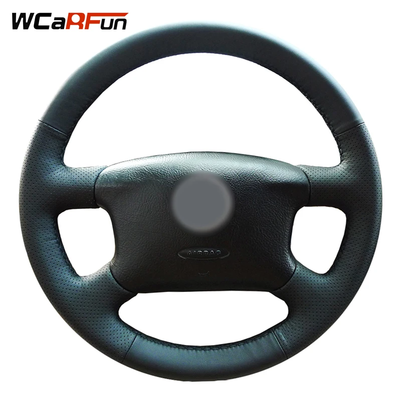 WCaRFun Hand-stitched Black Leather Auto Car Steering Wheel Cover for Volkswagen Skoda Octavia 1999-2005 Passat B5 VW Golf 4 WCaRFun Hand-stitched Black Leather Auto Car Steering Wheel Cover for Volkswagen Skoda Octavia 1999-2005 Passat B5 VW Golf 4