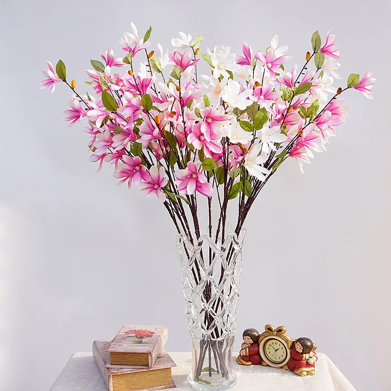 Artificial silk Magnolia Fake Flower Fleur Artificielle Wedding Home Decor Party accessory Flores decoracion para bodas (1)