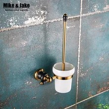 Роскошная золотая отделка держатель для туалетной щетки с керамической чашкой целая латунная щетка для ванной вешалка для одежды кисть для рисования на стене комплект аксессуары для ванной комнаты