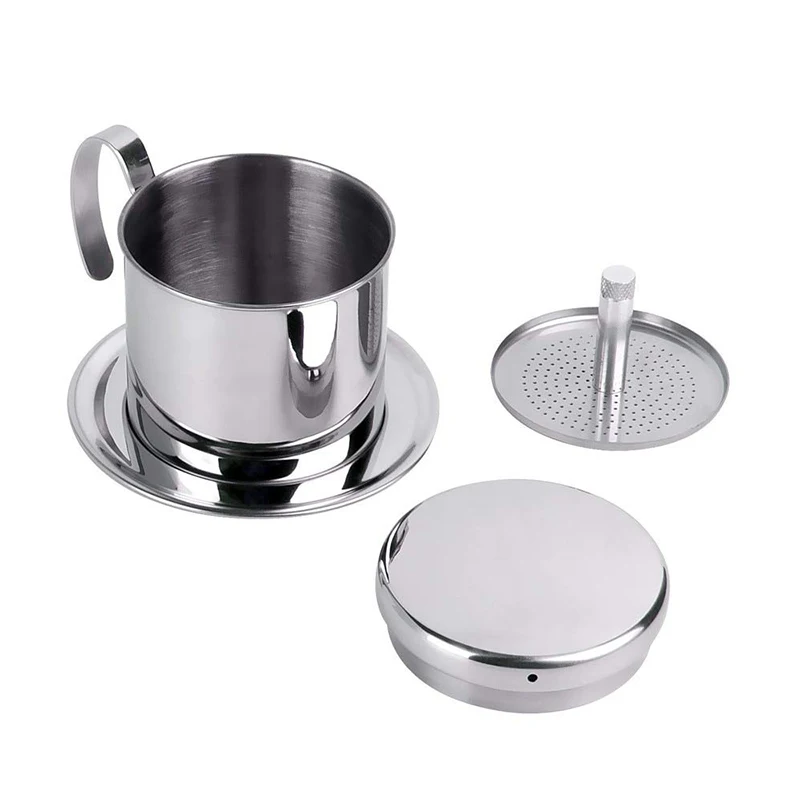 

UPORS Portable Stainless Steel Coffee Filter Permanent Filter Coffee Maker Reusable Vietnam Coffee Pour Over Dripper Filter Tool
