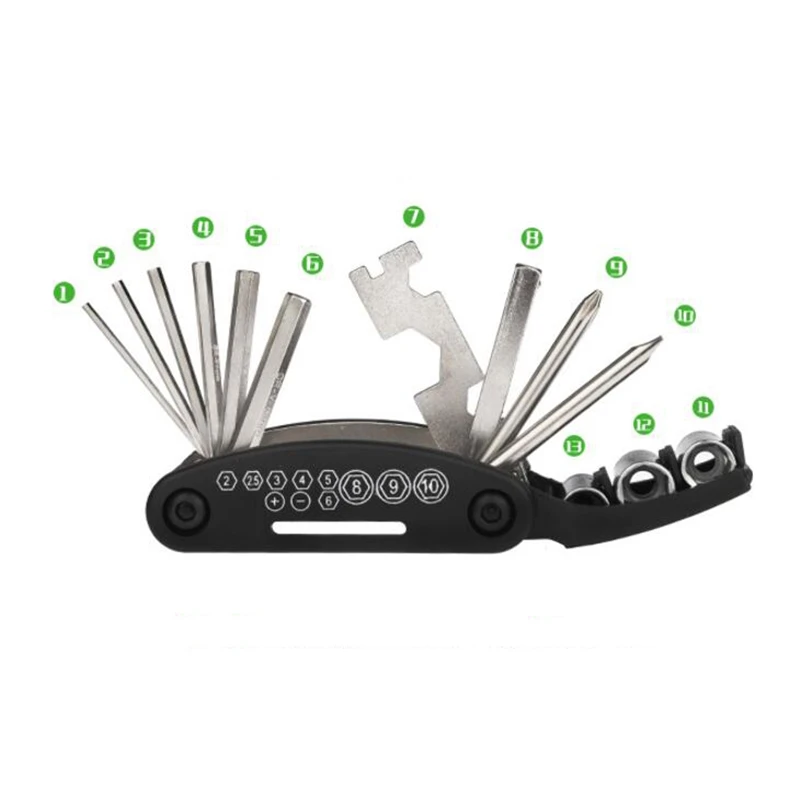 Portable bicycle multifunction tool 16 in 1 boi bike repair tools
