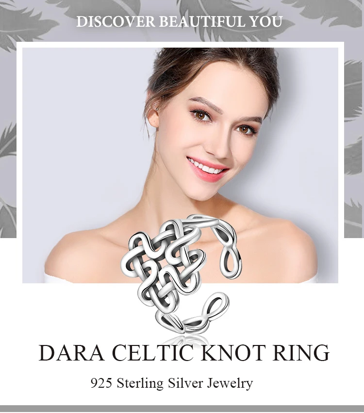 Eudora, настоящее 925 пробы, Slive, обручальные кольца, дара кельтикс, кольцо с узлом для женщин и мужчин, специальный дизайн, Ирландская кельтика, хорошее ювелирное изделие CJ03