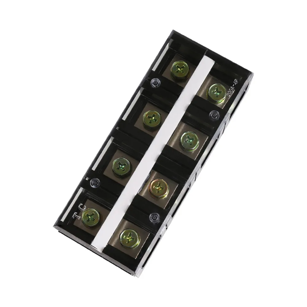 

Dual Row 4 Position Screw Terminal Block Strip 600V 200ACover TC-2004 New Barrier Terminal Block