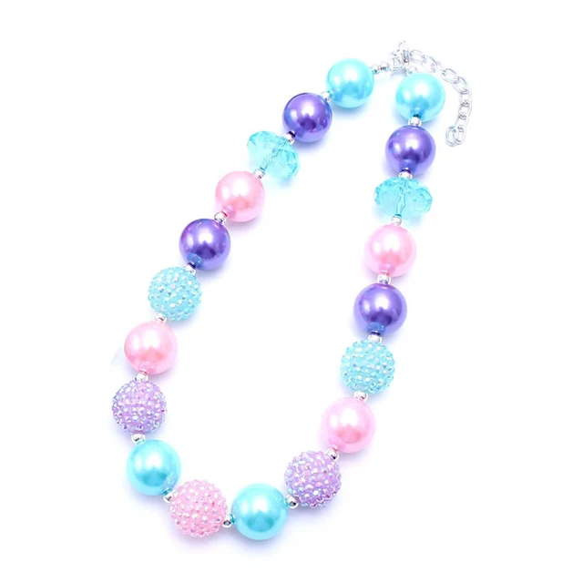 Chunky Bead Necklace Disney Inspired bubblegum bead kids baseball tink  jasmine