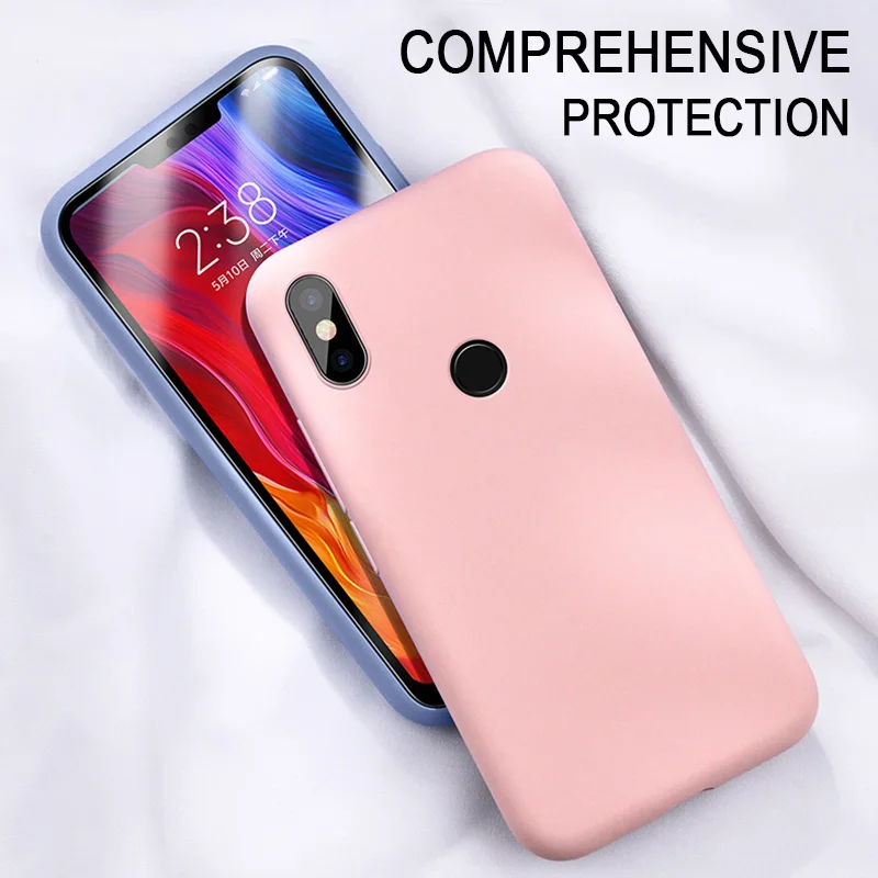

Liquid Silicone Case For Xiaomi Redmi Note 7 6 K20 Pro 6A Go Soft Cover Case For Mi 9T 9 8 SE A2 Lite A1 6X MIX 2 3 2S