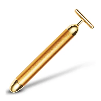 

Slimming Face roller 24k Gold Colour Vibration Facial Beauty Roller Massager Stick Lift Skin Tightening Wrinkle Bar