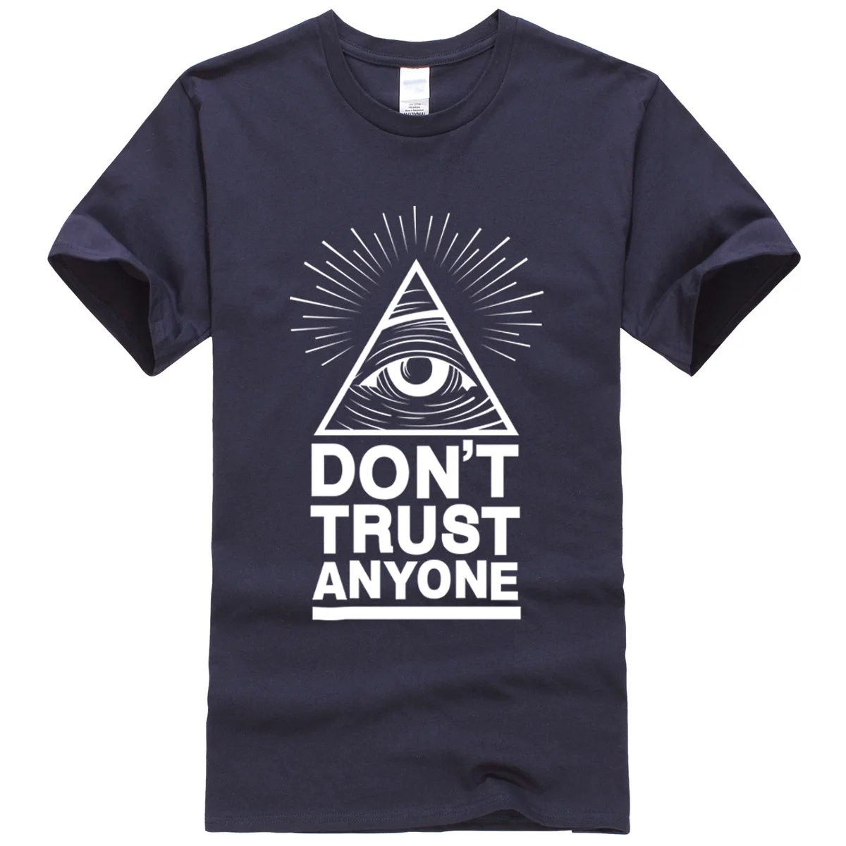 Лето, новинка, мужские футболки, Dont Trust Anyone Illuminati All Seeing Eye, футболка с буквенным принтом, Мужская футболка, повседневные топы, футболки