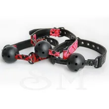 2019 Gode Slave Harness Silicone Ball Gag BDSM Strapon Bondage Fetish Mouth Restraints SM Sex Toy Sex Toys For Men Anal Gay #68