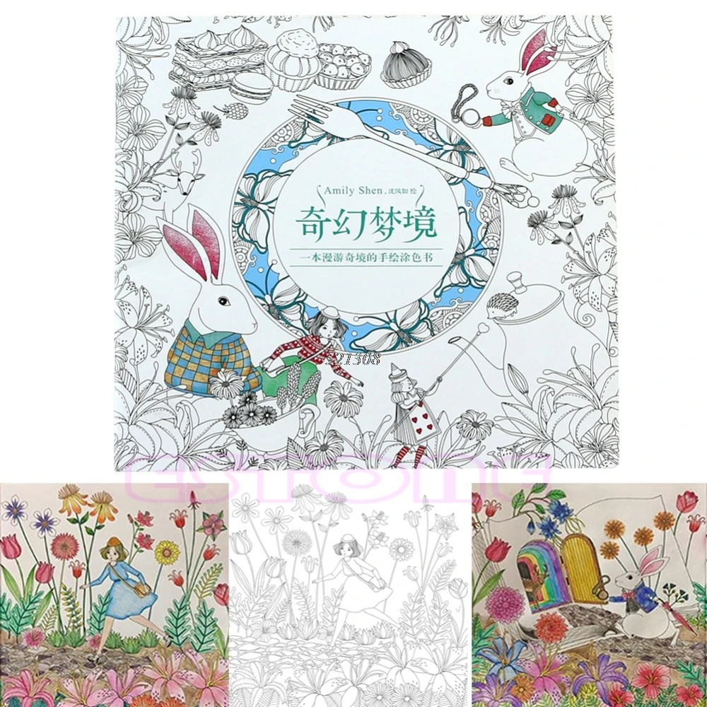 Treasure Hunt and Coloring Book An Inky Alice in Wonderland By Amily Shen