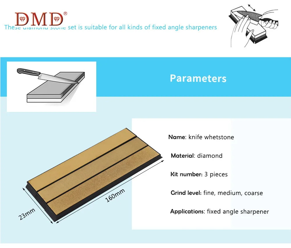 DMD бренд профессиональный алмазный кухонный нож точилка Камень точильные камни 240#600#1000# инструмент для заточки ножей камни для заточки
