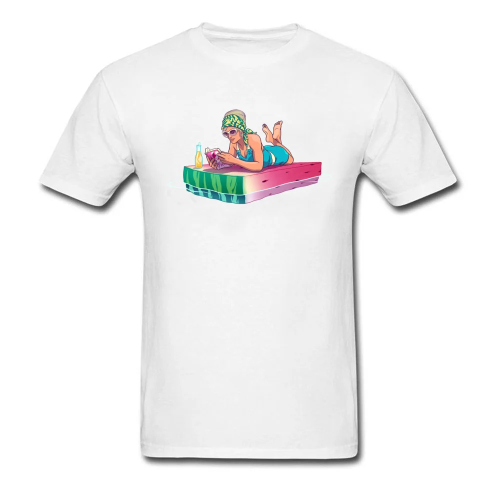 Watermelon T Shirt Family Short Sleeve Fitted Round Collar All Cotton Tops Shirts Unique Tshirts for Men NEW YEAR DAY Watermelon white