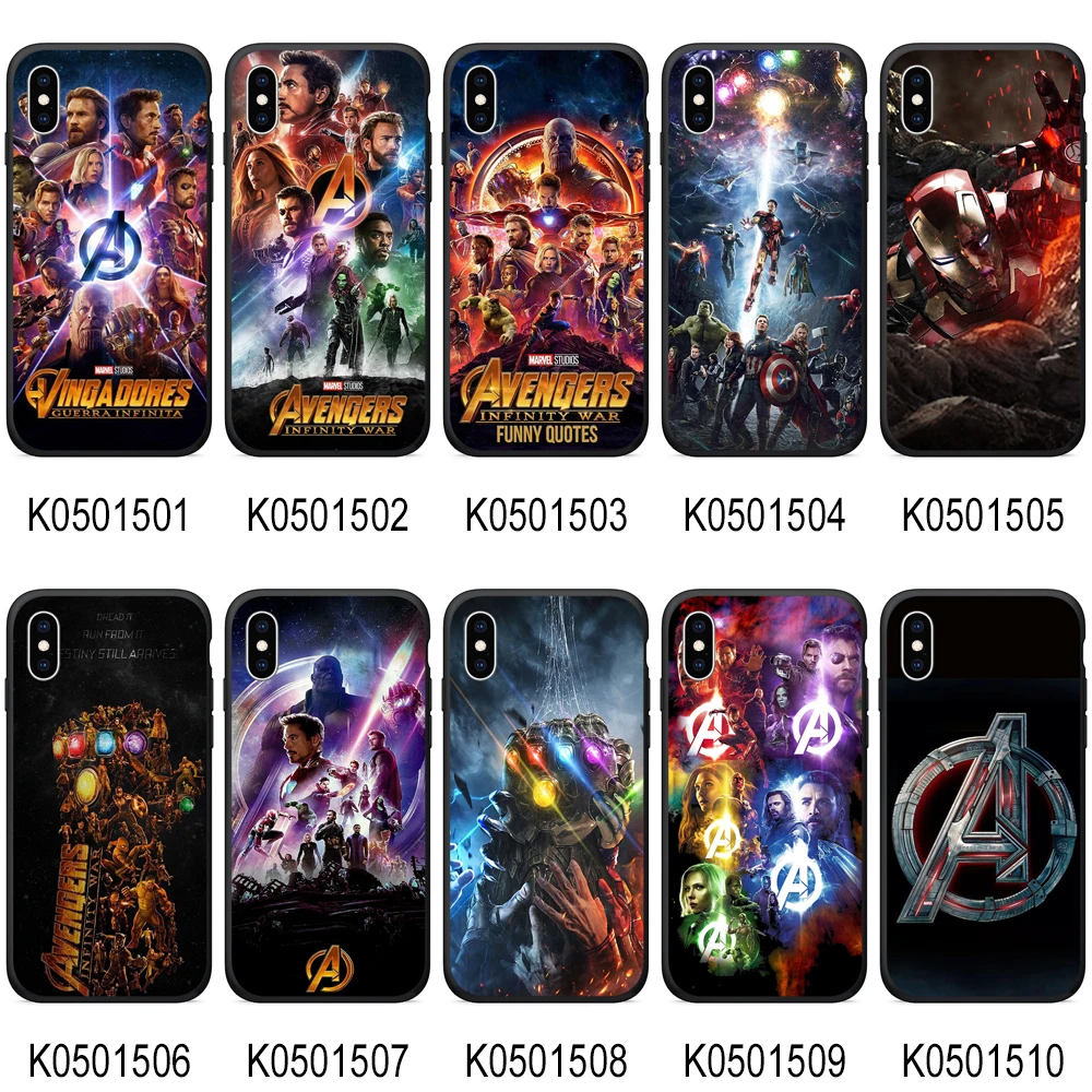 

Advengers Phone Case For iPhone XR Case 7 6 6S Plus 5 5S SE Phone Cover Coque for XS Max Soft TPU Cases For iPhone 8 Plus