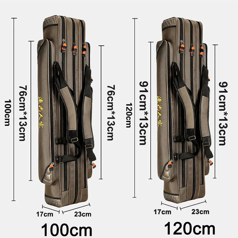  Portable Fishing Bags 3 Layer Large Capacity Fishing Pole Tools Storage Bag Nylon Waterproof Tackle - 32844239470