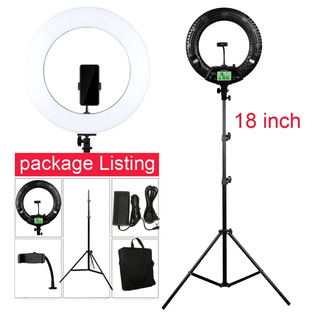 Фотостудия 18 &quotLED 2700 5500K 48W 480PCS LED Selfie Video Light Ring Dimmable фотографическое освещение с