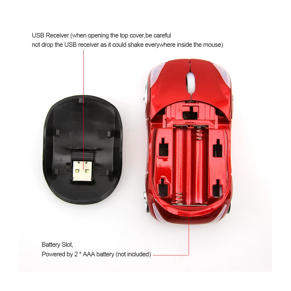 CHUYI Mini Wireless Sports Car Mouse Optical Computer Ergonomic Gaming Mouse Wireless Mice For Xiaomi Laptop Notebook Gamer Gift