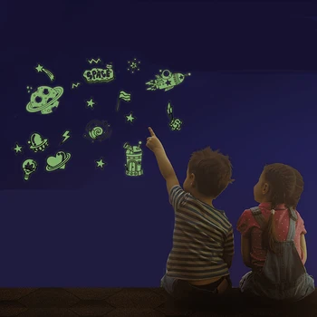 

81pcs/set Glow In The Dark Toys Night Light 3D Luminous Stickers For Kids Space And Ocean Scene Toy Decorated Baby Rooms Gifts