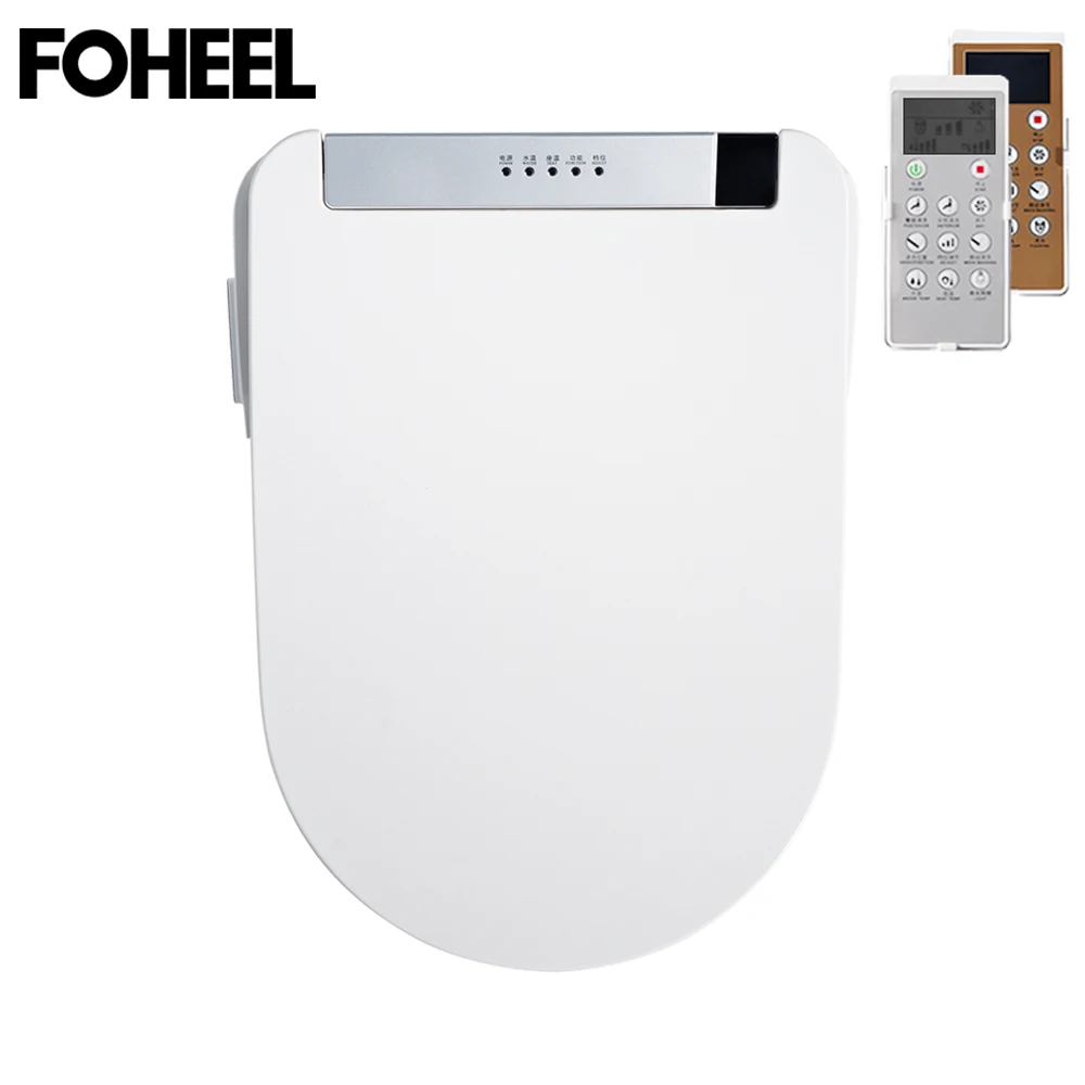 

FOHEEL Toilet Seat Intelligent Elongated Electric LCD 3 Color Bidet Cover Smart Bidet Heating Sits Led Light Wc