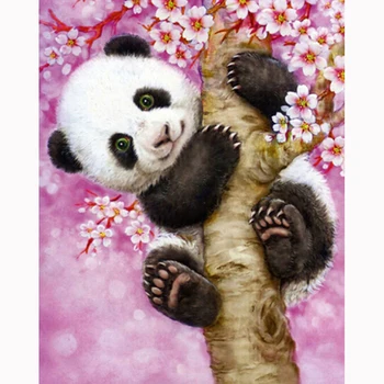 

3d crystal diamond 5D Needlework Diy Diamond Painting Cross Stitch Diamond Embroidery Flower round Drill Home Decor Cute panda