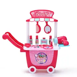 Дети бытовой претендует Make-Up игрушки набор Playset моделирование косметический туалетный столик тележка Красота и модные игрушки