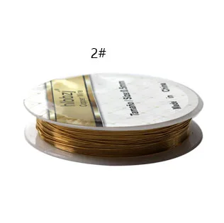 golden Комплект из 2 предметов с медным проводом для серьги браслет ожерелье ювелирные изделия 0,3/0,4/0,5/0,6/0,7/1,0 мм Серебряный цвет золотистый 1 рулон бисер Шнур Выводы - Цвет: golden