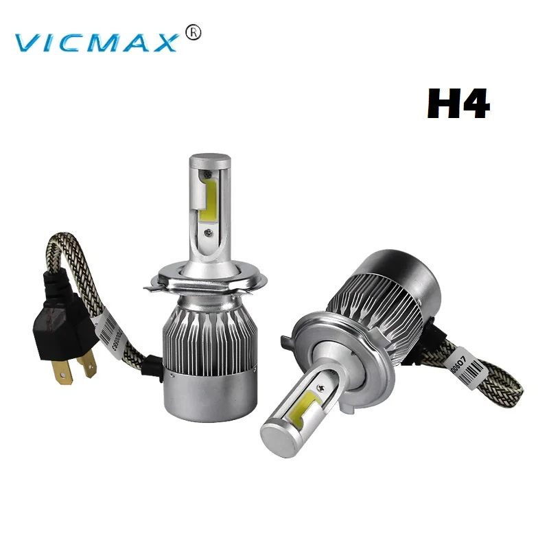 VICMAX C6 H4 COB LED Headlight 72W 7600LM Hi Lo Beam Car LED 9004/9007