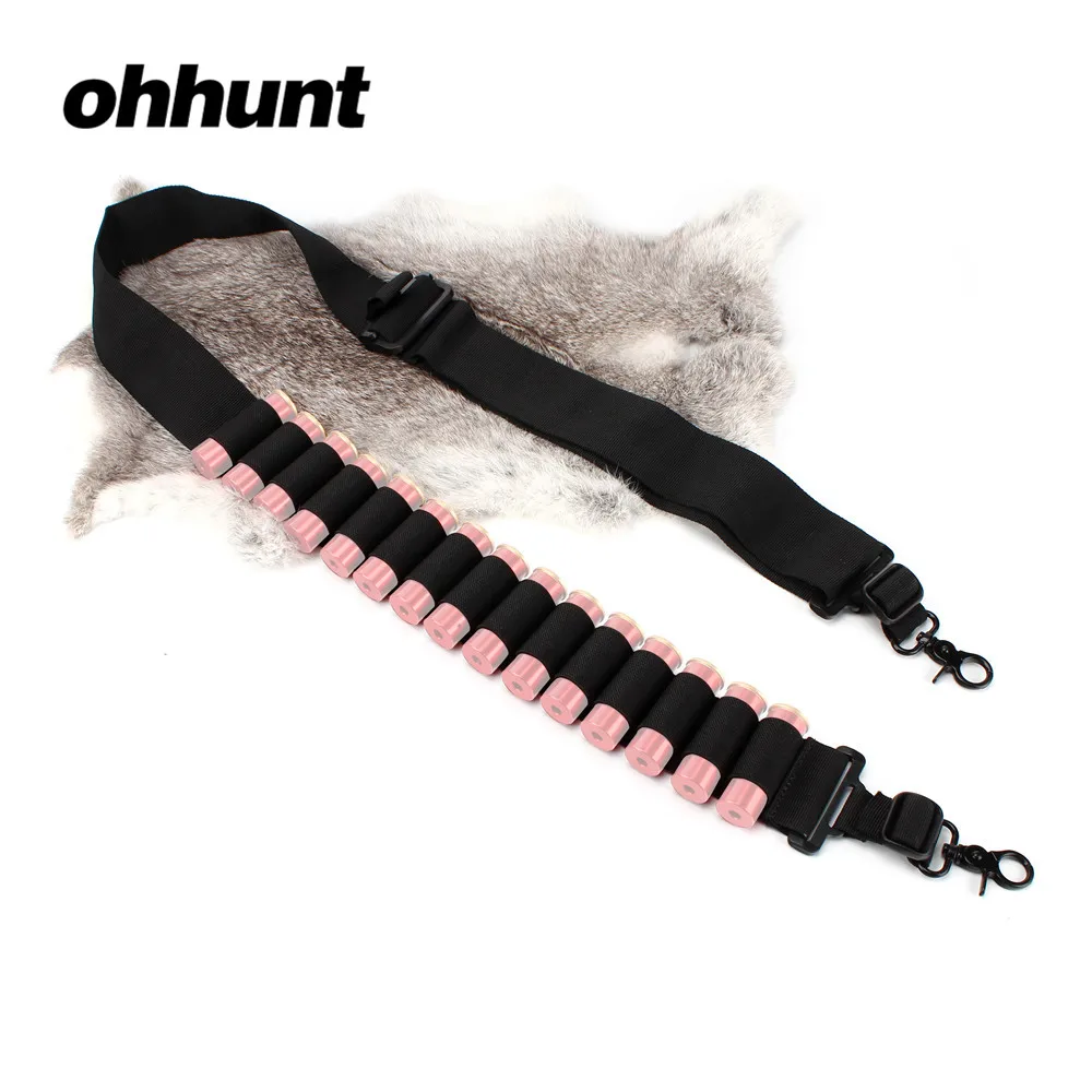 ohhunt Nylon Adjustable 12Ga 20Ga Shotgun Sling 15 Round Shell Carrier Holder Cartridge Ammo Two Point Hunting Gun Accessories (1)