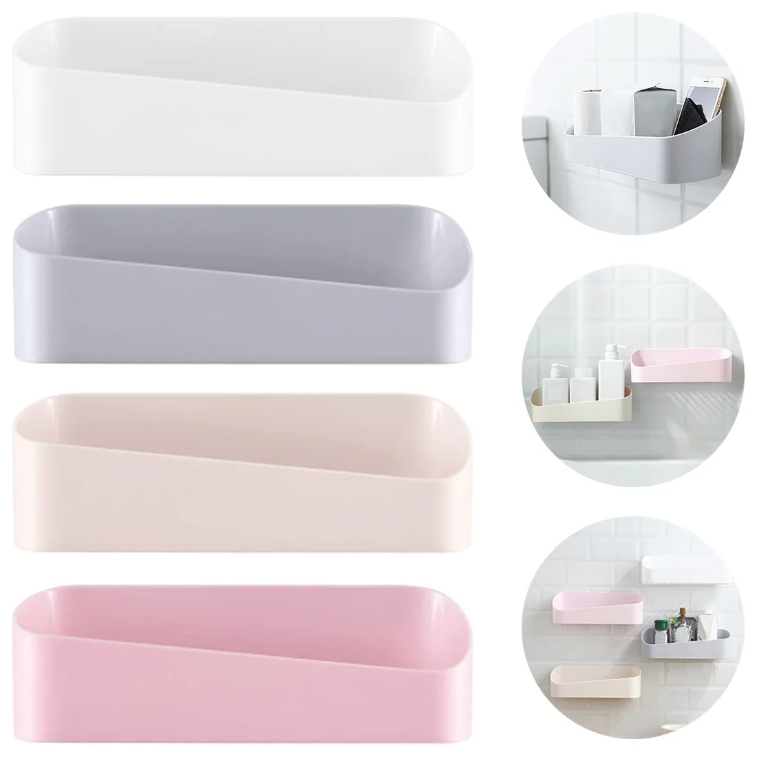 

Kitchen Storage Shelf Bathroom Wall Rack Organizer Toilet Toothbrush Holder Bottom Drainer Design for Home Storage Decoraction