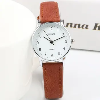 New Simple Small Fashion Quartz Watch Exquisite Women Clock Popular Brand Casual Leather Watches Retro Ladies Quartz Wristwatch