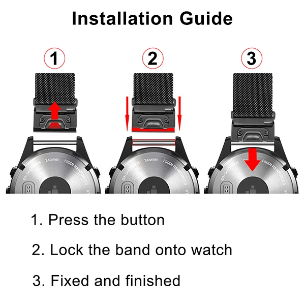 Ремешок для часов Garmin Fenix 3/HR/5X/5S, 20 мм, 22 мм, 26 мм, легко подходит, Миланский быстросъемный ремешок, магнитный ремешок, браслет на запястье
