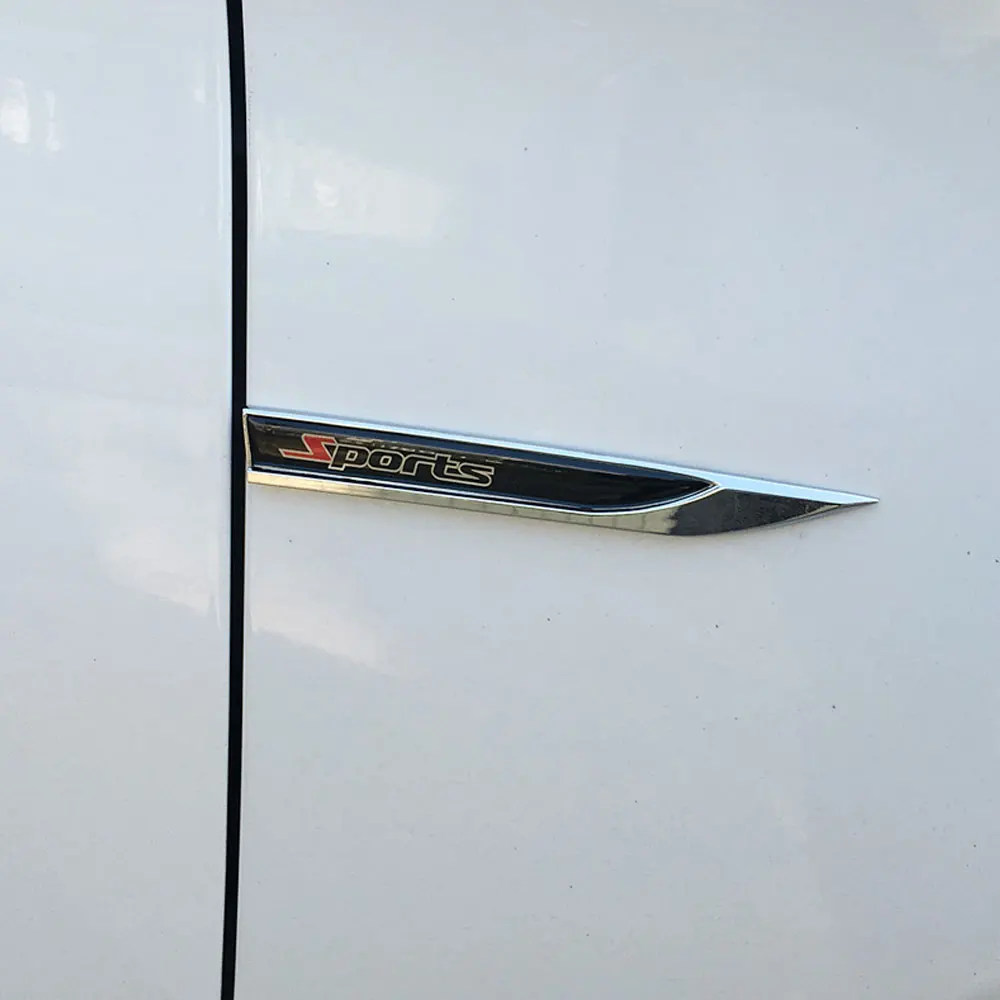 1 Pair Sports Car Trunk Side Wing Metal Emblem Badge