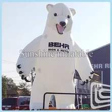 20 футов белый гигантский надувной белый медведь с воздуходувкой распродажа