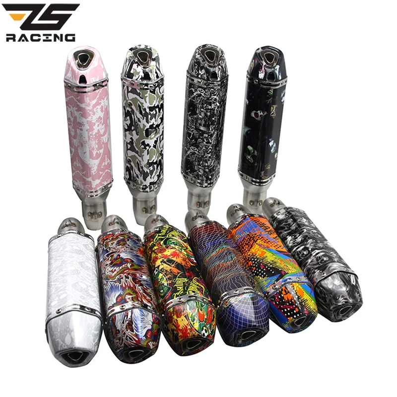 ZS Racing 51 мм модифицированный Впускной выхлопной глушитель AK для мотоцикла труба
